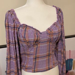 Free People | Cherry Bomb Madrass Plaid Top in Lilac